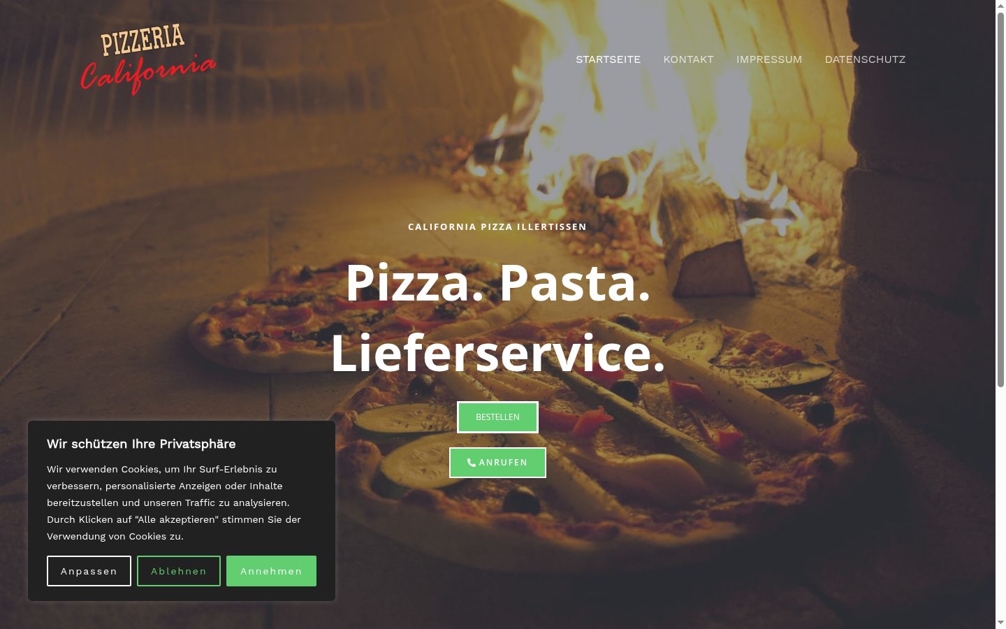 Screenshot del banner di consenso mostrato prima di qualsiasi interazione