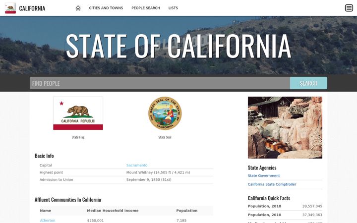 Screenshot of california.town
