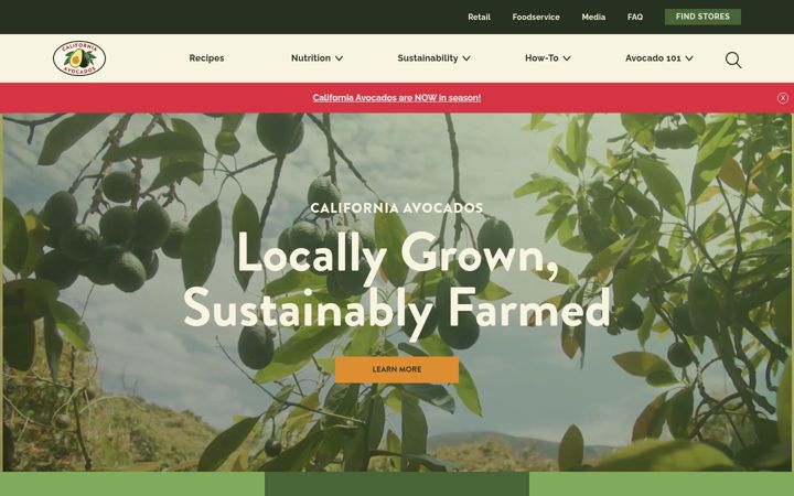 Screenshot of californiaavocado.com