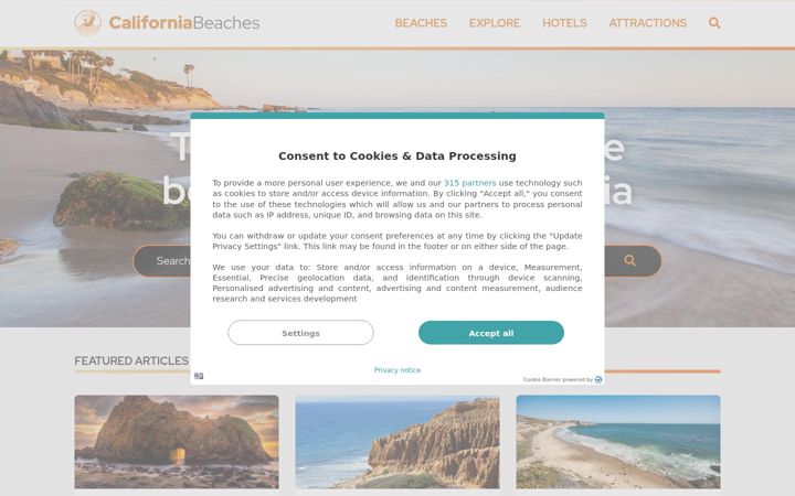 Screenshot of californiabeaches.com