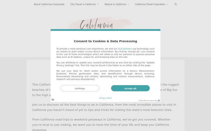 Screenshot of californiacrossroads.com