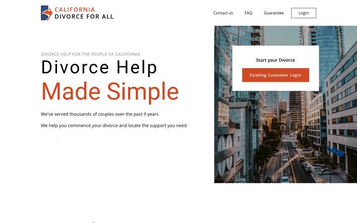 Screenshot of californiadivorceforall.com