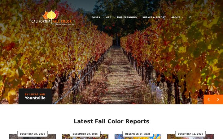 Screenshot of californiafallcolor.com
