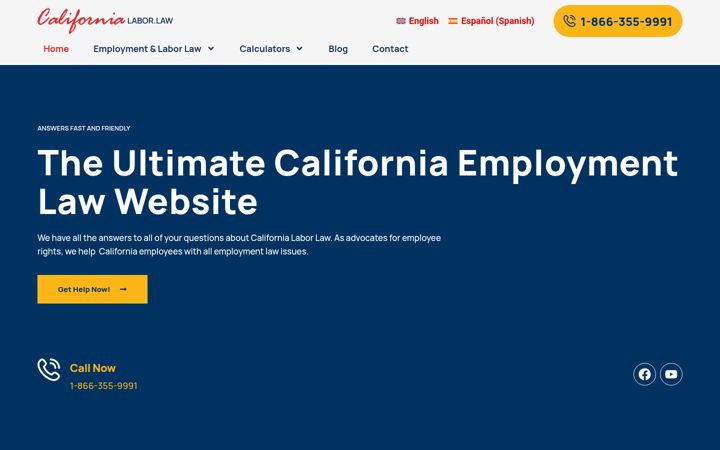 Kuvakaappaus sivustosta californialabor.law