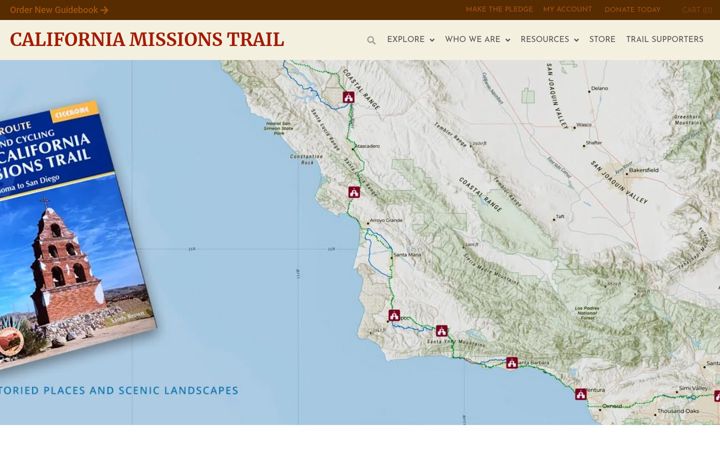 Екранна снимка на californiamissionstrail.org