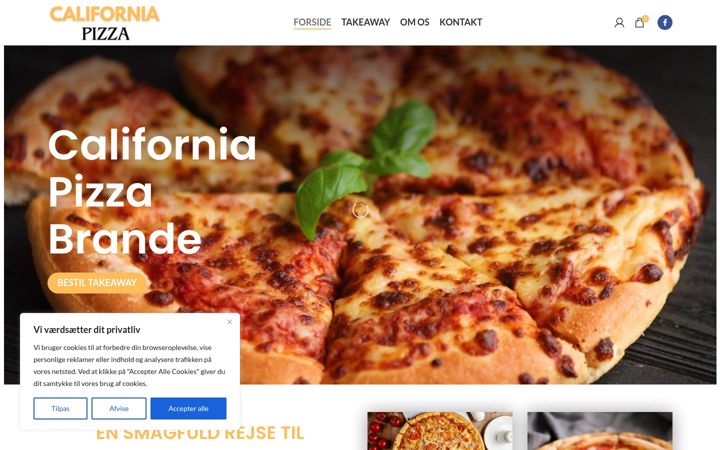 Screenshot of californiapizza.dk
