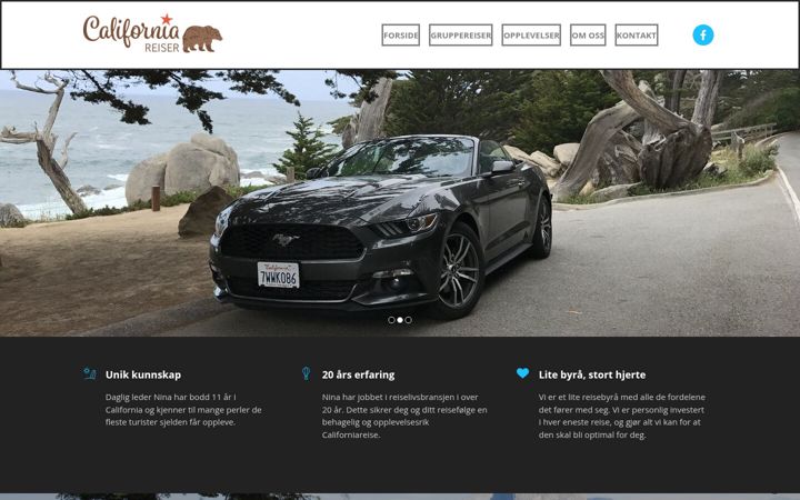 Captura de pantalla de californiareiser.no
