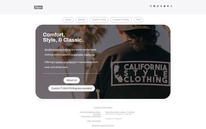 Screenshot of californiastyleclothing.com