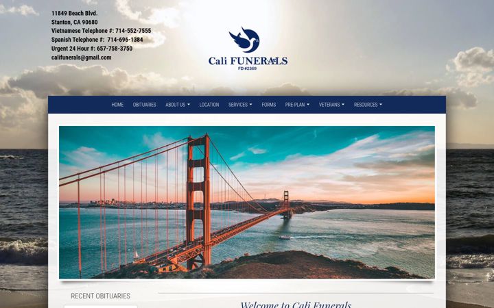 Screenshot of califunerals.com