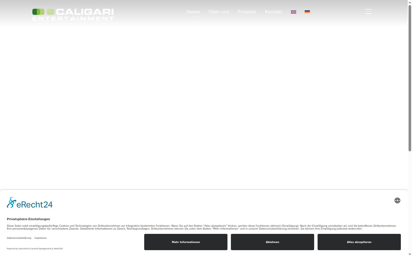 Screenshot of the consent banner shown before any interaction