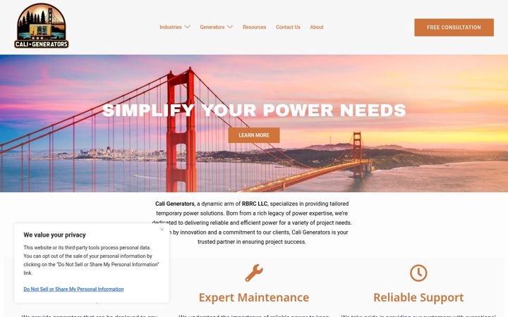 Screenshot of caligenerators.com