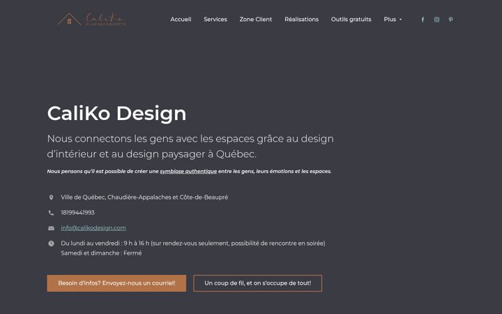 Screenshot ta' calikodesign.com