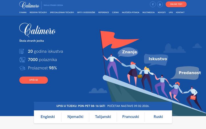 Screenshot of calimerojezici.hr
