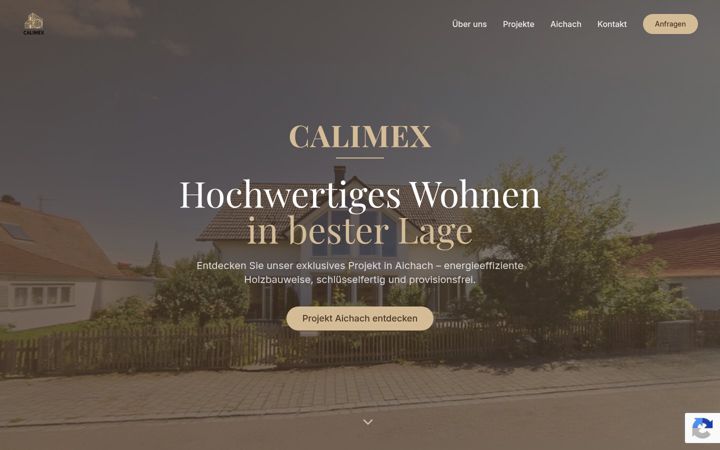 Screenshot of calimex-wohnbau.de