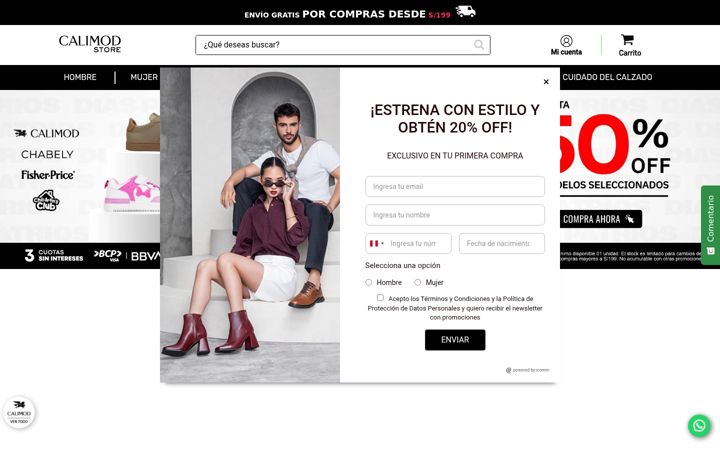 Screenshot of calimodstore.com