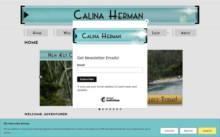 Screenshot of calinaherman.com