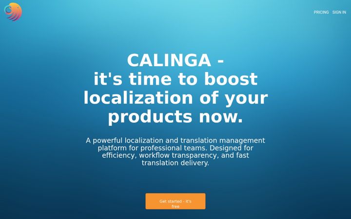Screenshot of calinga.io