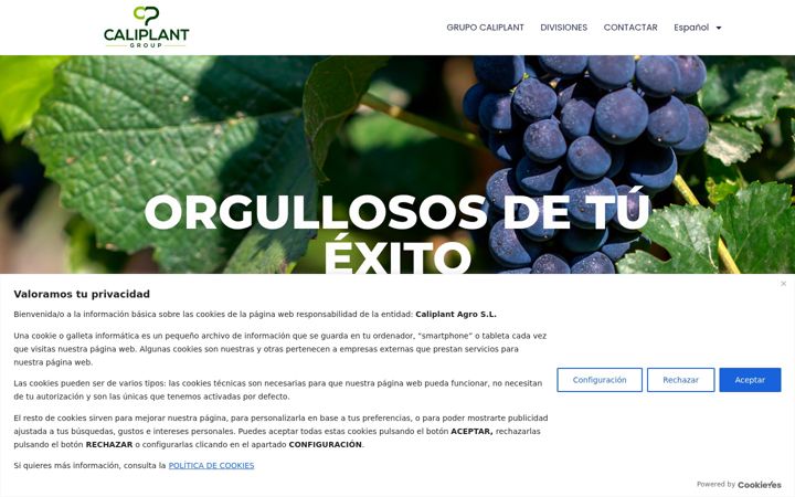 Screenshot of caliplant.com