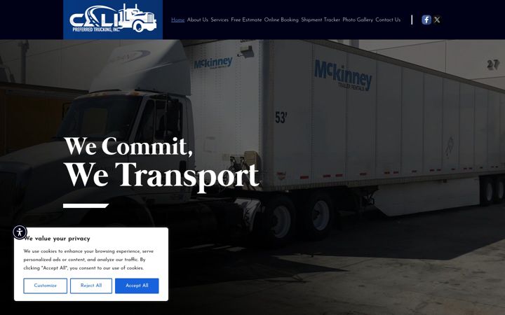 Screenshot of calipreferredtruckinginc.com