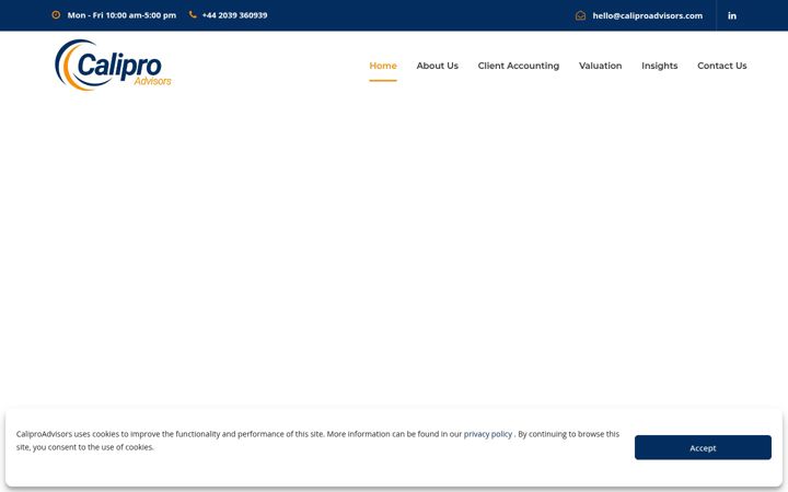 Screenshot of caliproadvisors.com