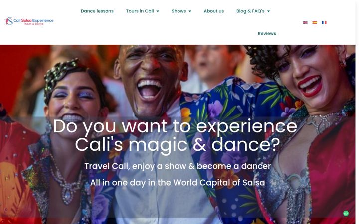 Screenshot of calisalsaexperience.com