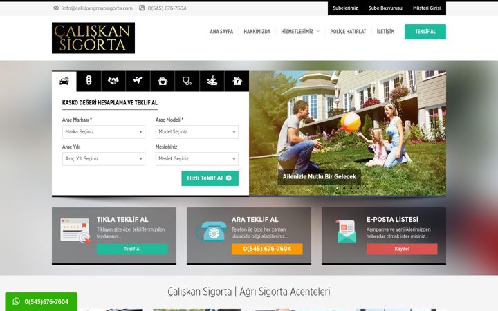 Screenshot of caliskangroupsigorta.com