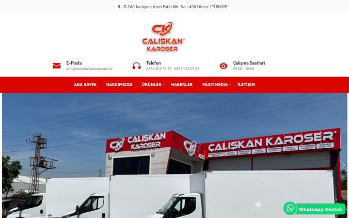 Screenshot of caliskankaroser.com.tr
