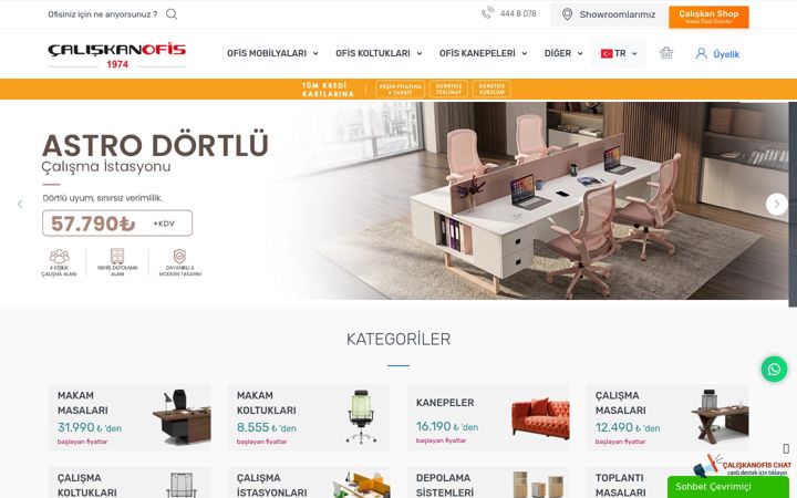 Screenshot of caliskanofis.com