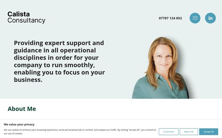 Screenshot of calistaconsultancy.co.uk