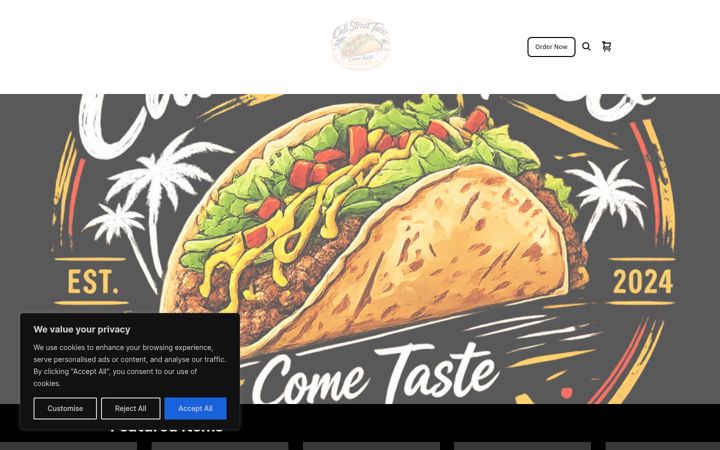 Screenshot of calistreettaco.com