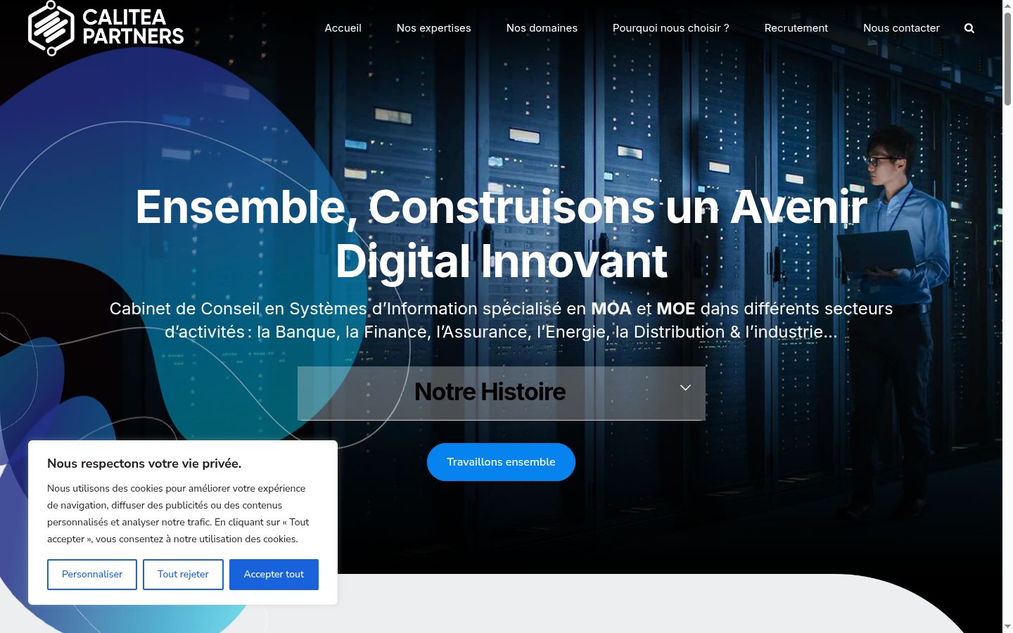 Captura de ecrã do banner de consentimento apresentado antes de qualquer interação