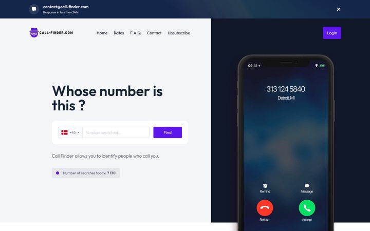 Screenshot of call-finder.com