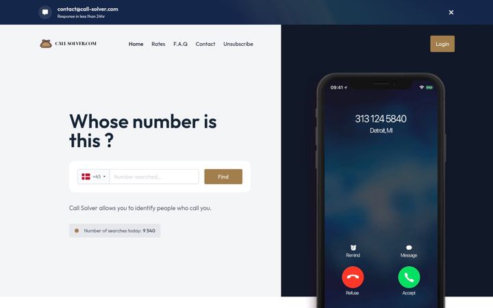 Screenshot of call-solver.com