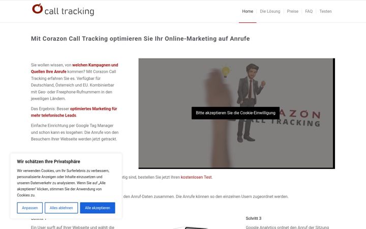 Screenshot of call-tracking.net