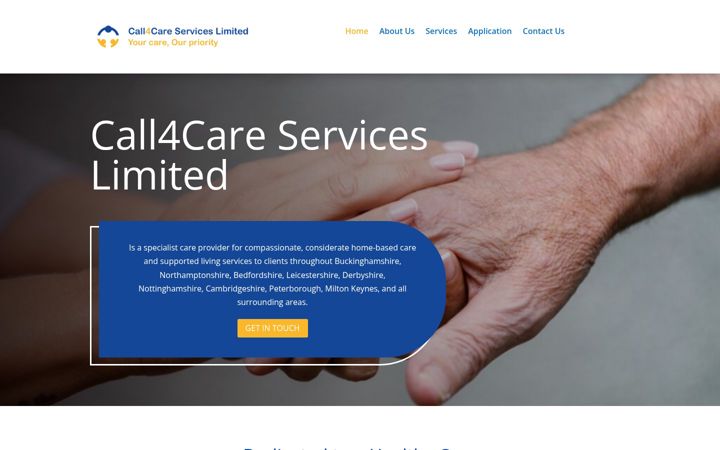 Screenshot of call4care.uk