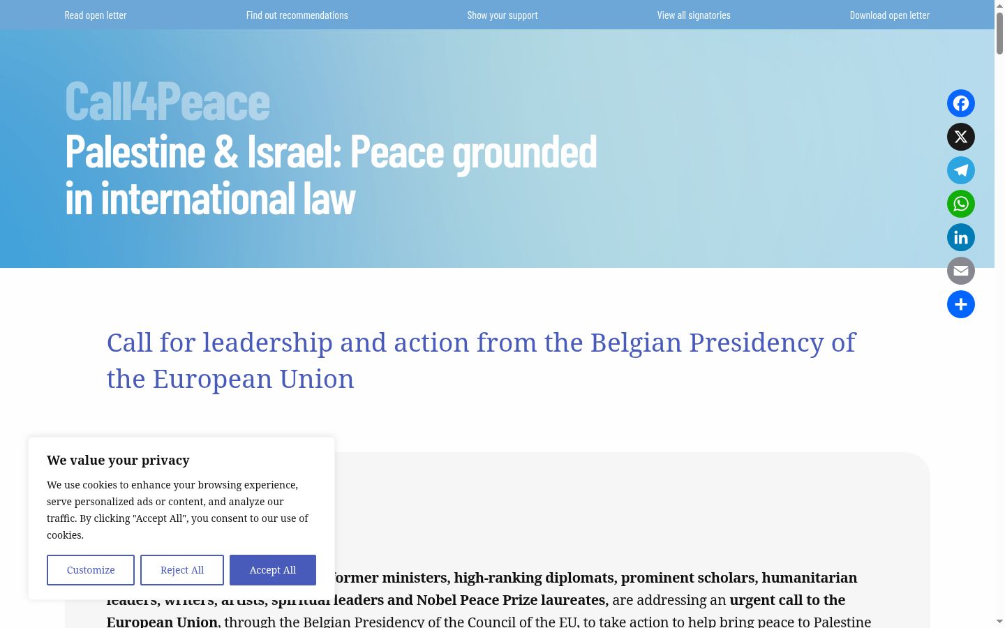 Screenshot tal-banner tal-kunsens muri qabel kwalunkwe interazzjoni