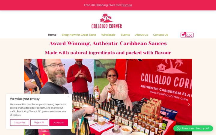 Screenshot of callaloocorner.com