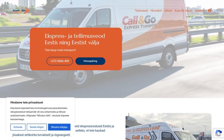 Screenshot of callandgo.ee