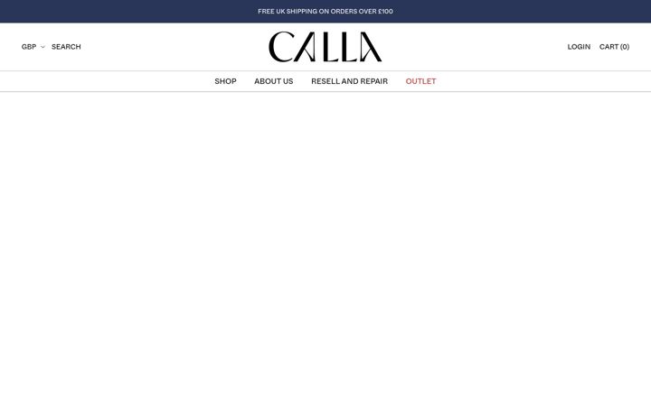 Screenshot of callashoes.co.uk