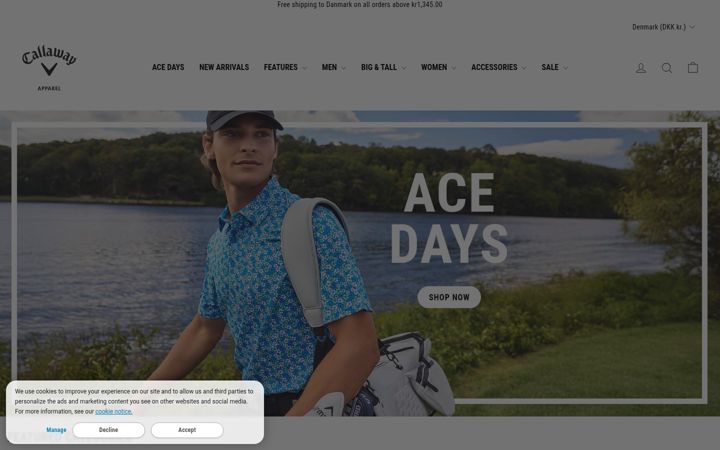 Screenshot of callawayapparel.com