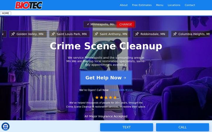 Screenshot of callbiotec.com