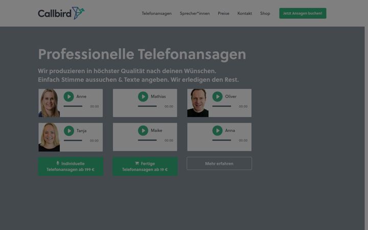 Screenshot του callbird.de