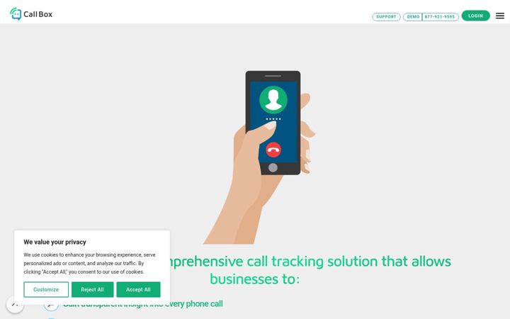 Ekrano kopija callbox.com