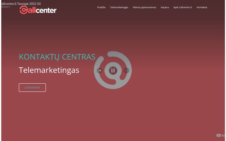 Ekraanipilt saidist callcenter.lt