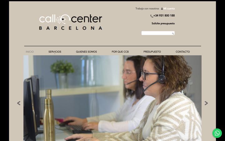 Captura de pantalla de callcenterbarcelona.es