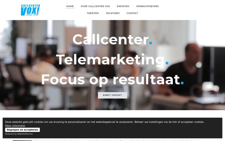Screenshot of callcentervox.nl