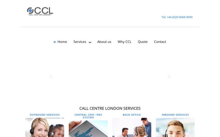 Screenshot of callcentrelondon.co.uk