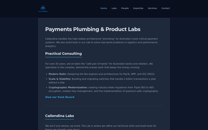 Screenshot of callendina.com