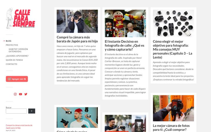 Screenshot of calleparasiempre.com