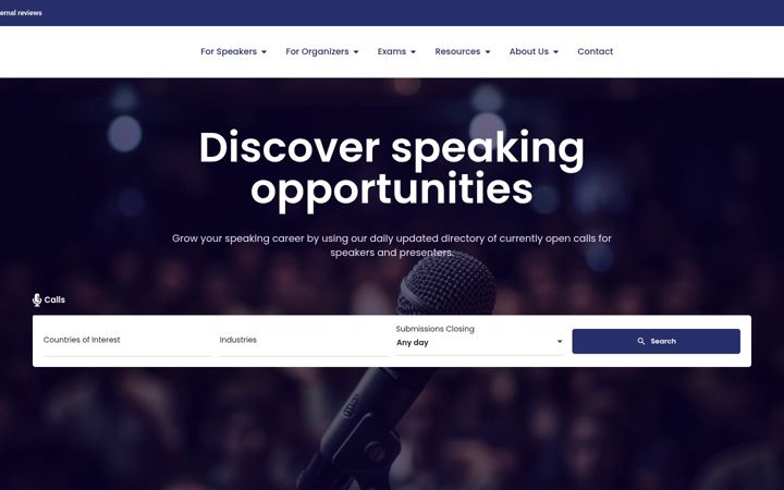 Screenshot of callforspeakers.net